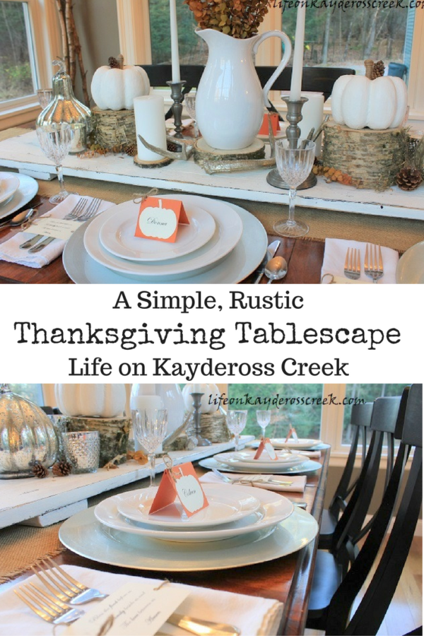 Thanksgiving Tablescape with Pumpkin Place Cards - Life on Kaydeross Creek