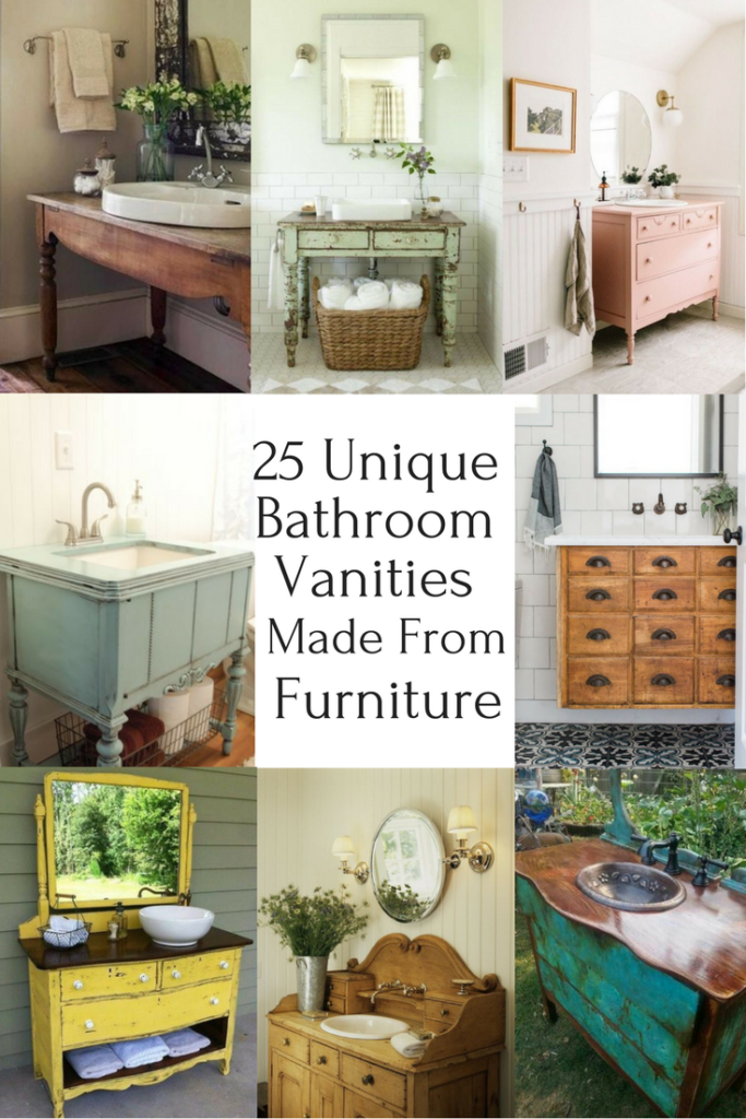 25 Unique Bathroom Vanities Made From Furniture - Life on Kaydeross Creek