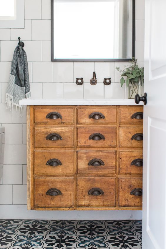 25 Unique Bathroom Vanities Made From, Old Dresser For Bathroom Vanity