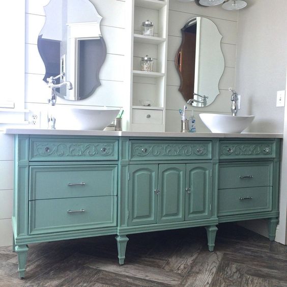 25 Unique Bathroom Vanities Made From, Dressers Used As Bathroom Vanities