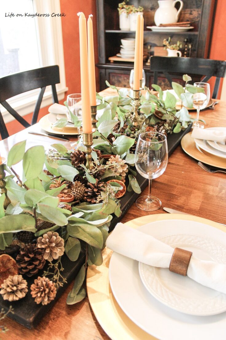 Easy DIY Thanksgiving Centerpiece & Table Setting - Life on Kaydeross Creek