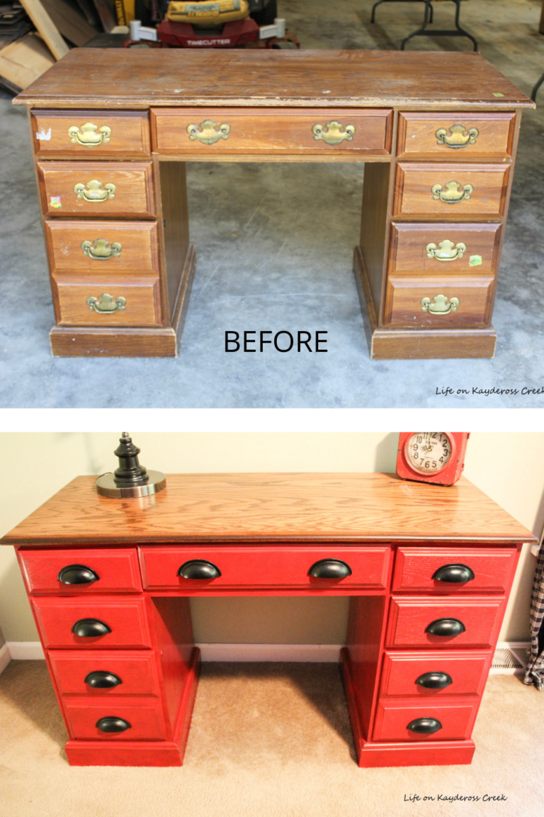 DIY Desk Makeover How to Paint Laminate Life on Kaydeross Creek