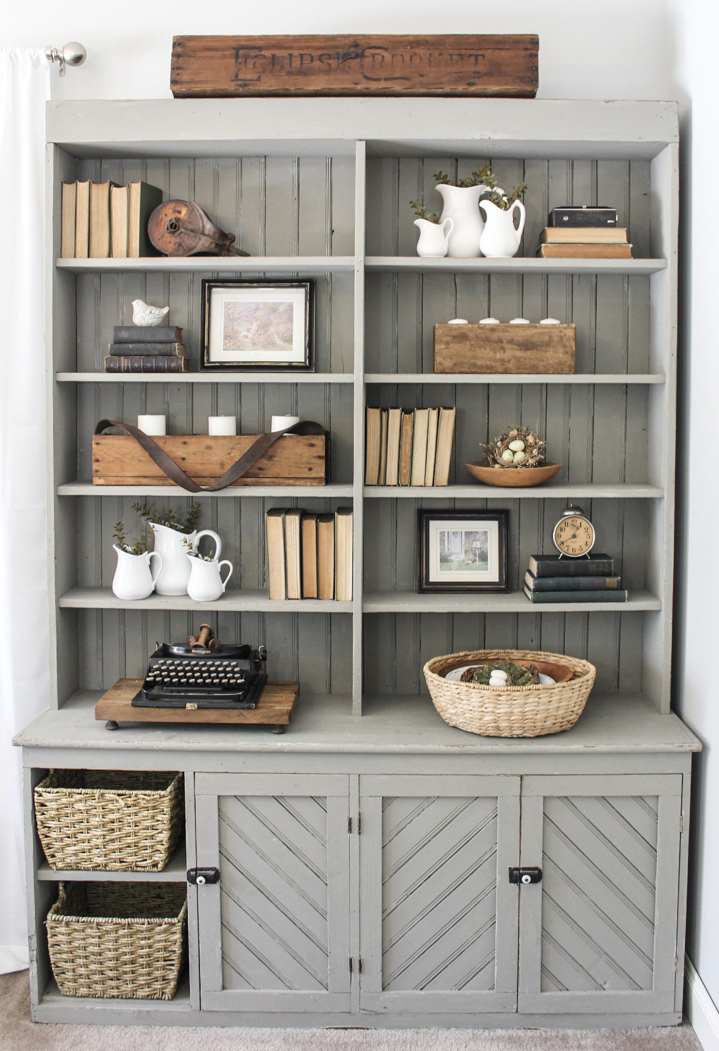 Hutch with books - Life on Kaydeross Creek